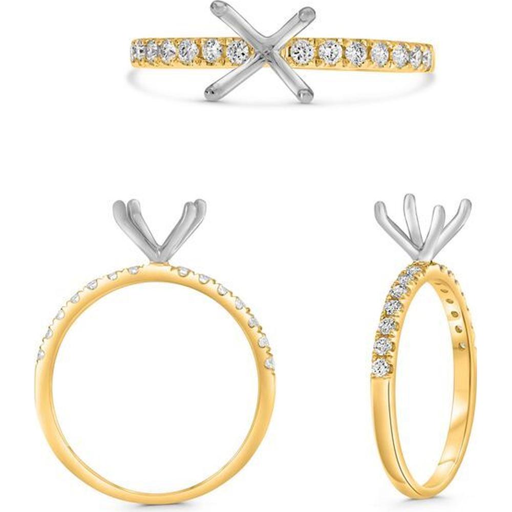 Roman & Jules - 14K Yellow Gold Micropavé Diamond Band Ring - 0.22 Carat Total Diamond Weight