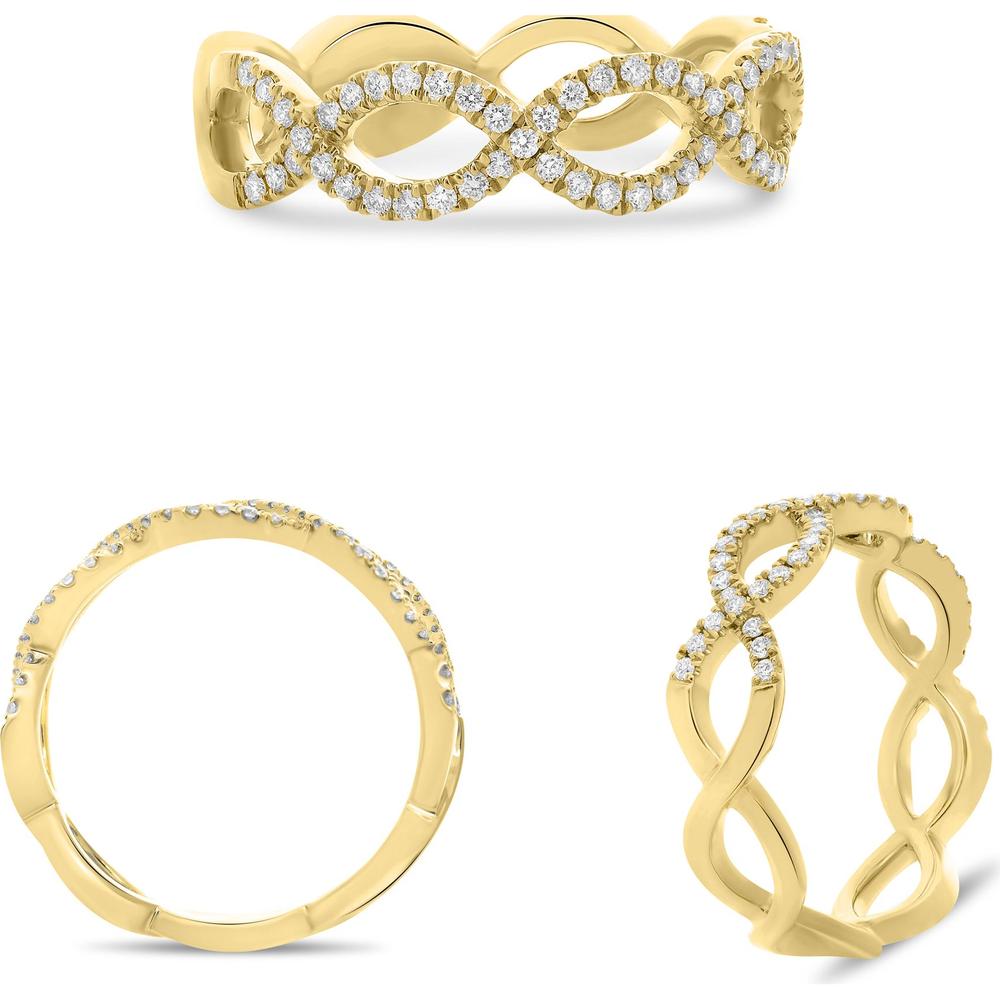 Roman & Jules - 14K Yellow Gold Micropavé Round Diamond Band Ring - 0.31 Carat Total Diamond Weight