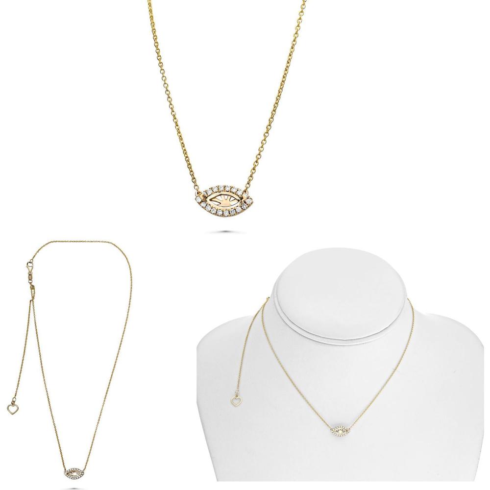 Roman & Jules - 14K Yellow Gold Pave Diamond Halo Necklace - 0.15 Carat Total Diamond Weight