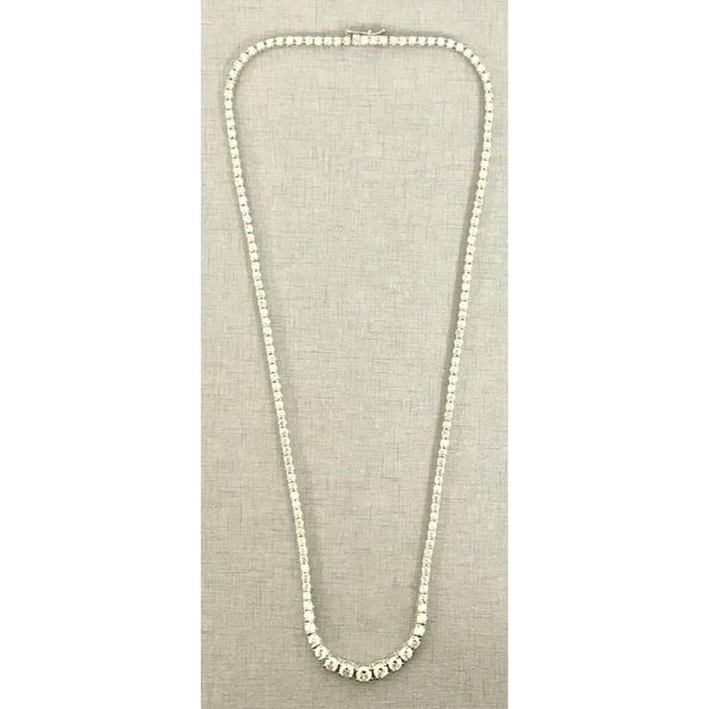 Roman & Jules - 14K Yellow Gold Riviera Round Diamond Necklace - 9.00 Carat Total Diamond Weight
