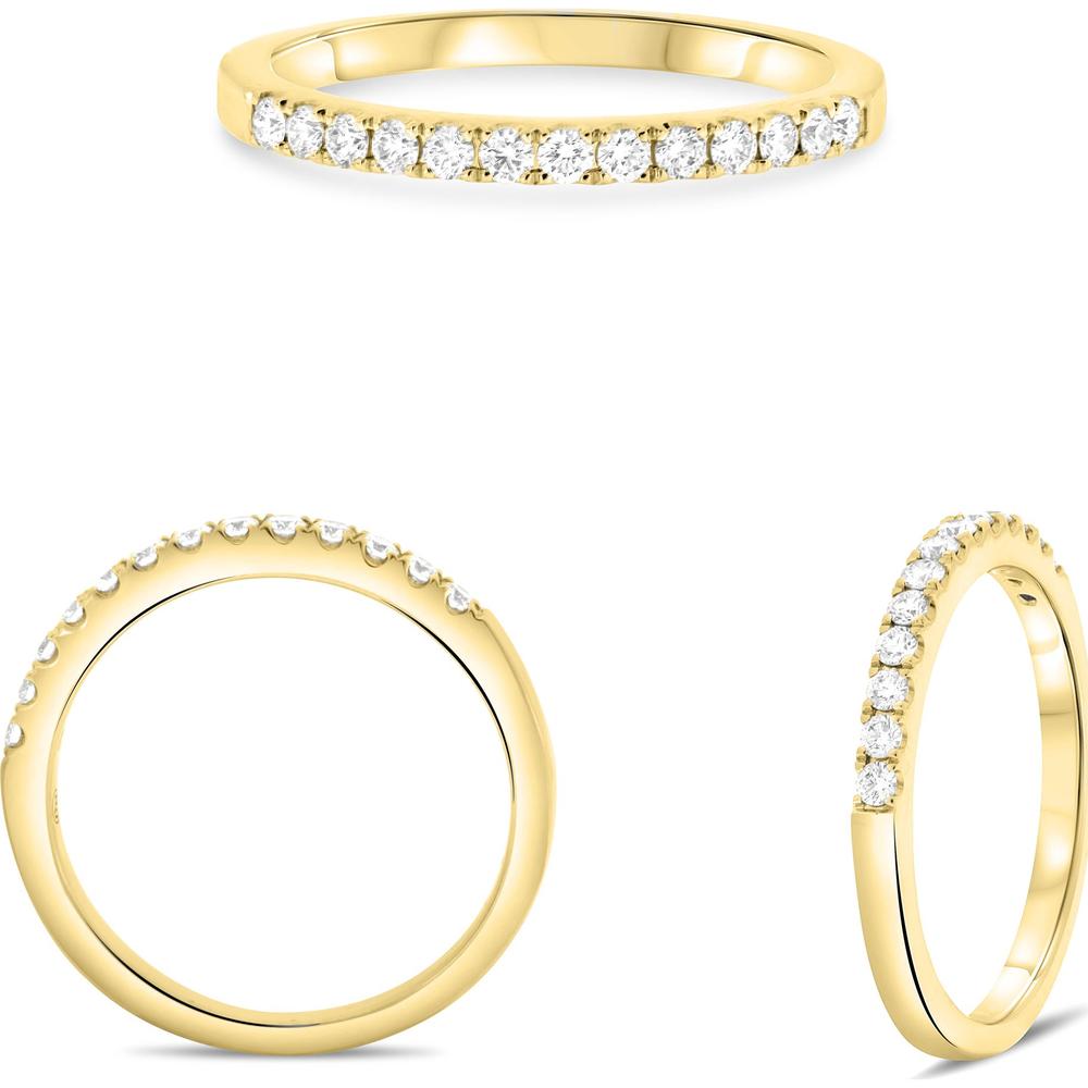 Roman & Jules - 14K Yellow Gold Round Diamond Band Ring - 0.24 Carat Total Diamond Weight