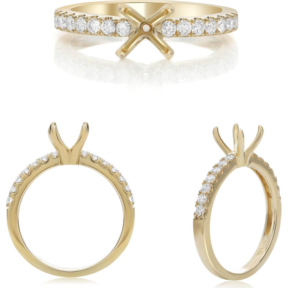 Roman & Jules - 14K Yellow Gold Round Diamond Band Ring - 0.34 Carat Total Diamond Weight