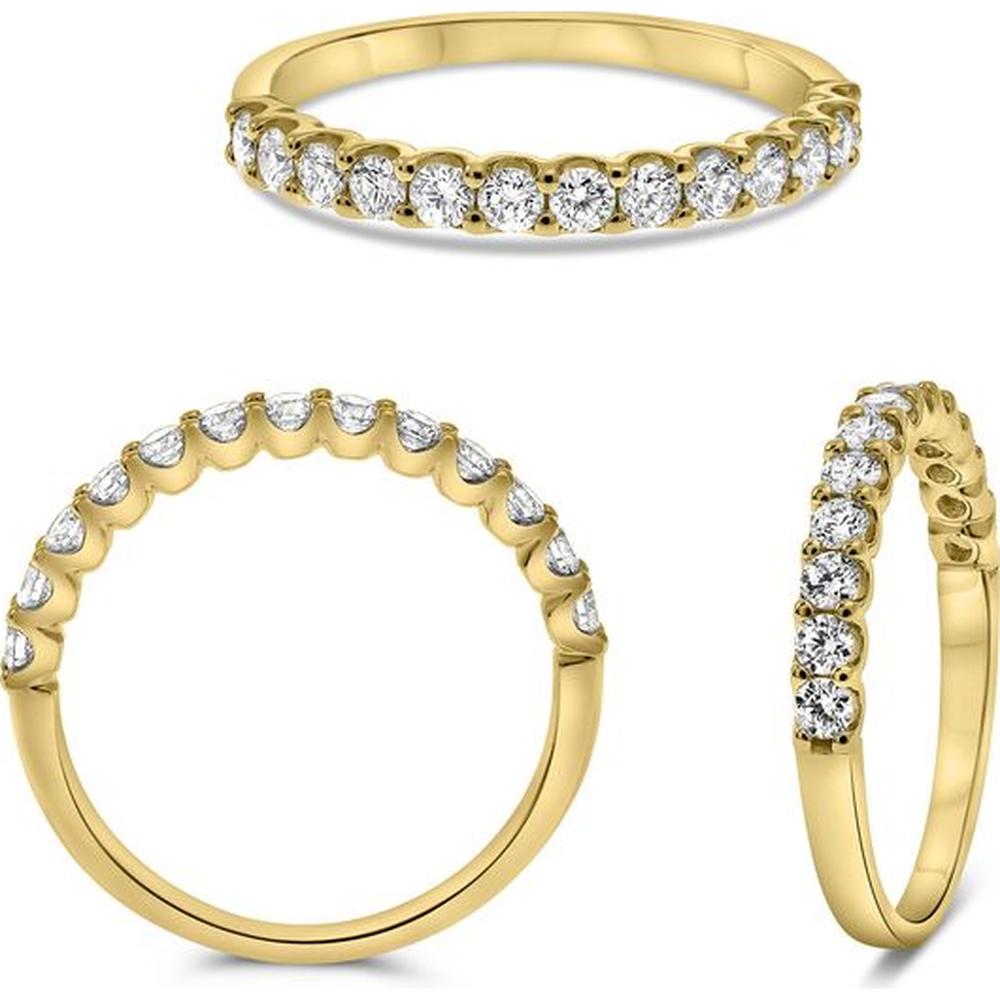 Roman & Jules - 14K Yellow Gold Round Diamond Band Ring - 0.50 Carat Total Diamond Weight