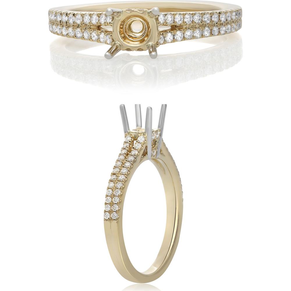Roman & Jules - 14K Yellow Gold Round Diamond Band Ring with Micropavé Setting - 0.29 Carat Total Diamond Weight