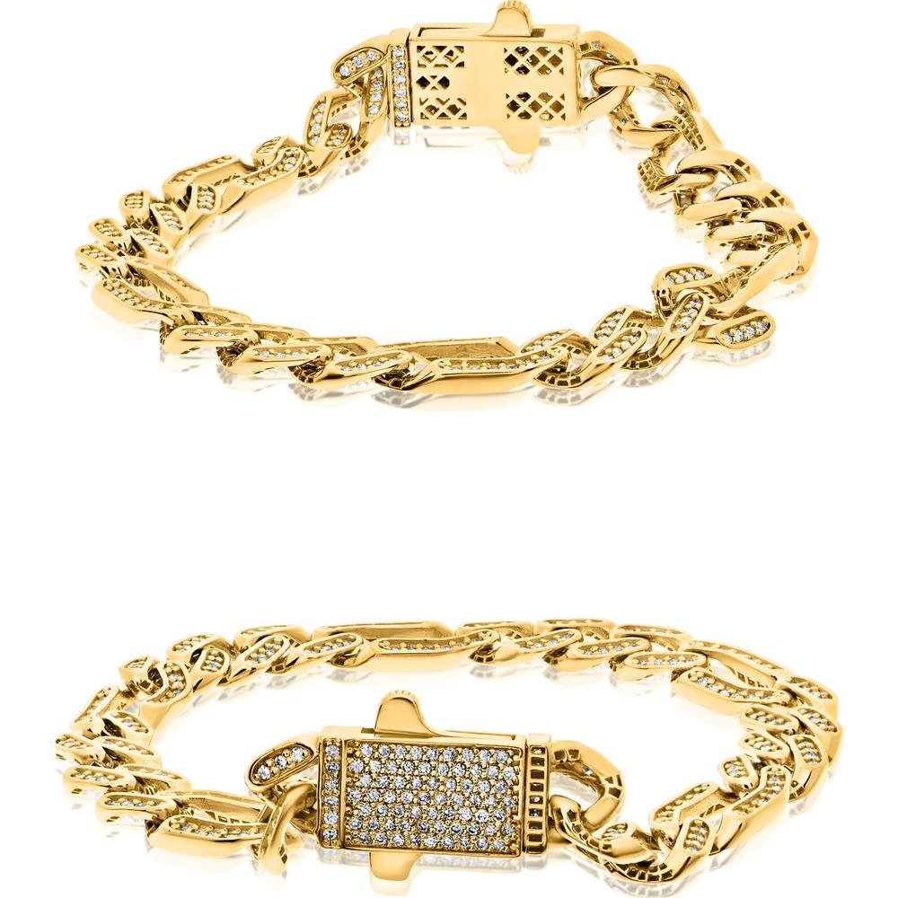 Roman & Jules - 14K Yellow Gold Round Diamond Bracelet - 1.37 Carat Total Diamond Weight