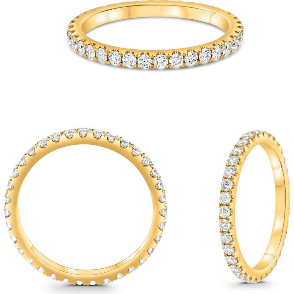 Roman & Jules - 14K Yellow Gold Round Diamond Eternity Band - 0.65 Carat Total Diamond Weight