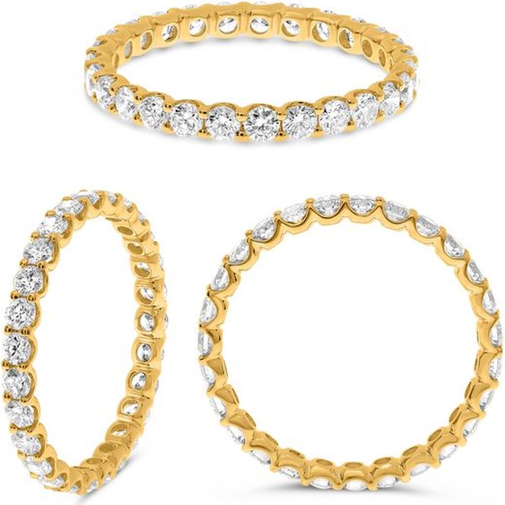 Roman & Jules - 14K Yellow Gold Round Diamond Eternity Band - 1.05 Carat Total Diamond Weight