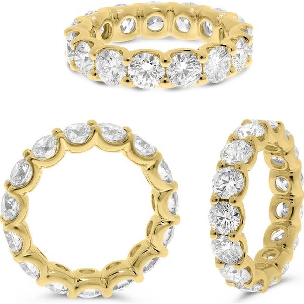 Roman & Jules - 14K Yellow Gold Round Diamond Eternity Band - 5.01 Carat Total Diamond Weight
