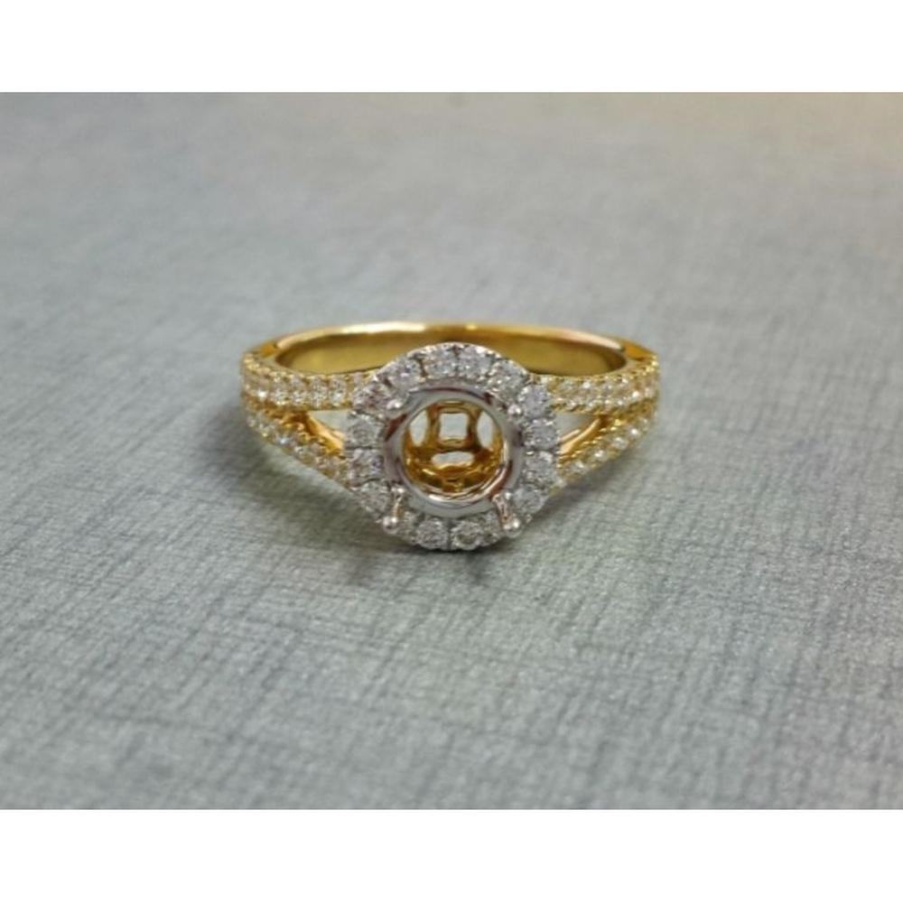 Roman & Jules - 14K Yellow Gold Round Diamond Halo Ring - 0.63 Carat Total Diamond Weight