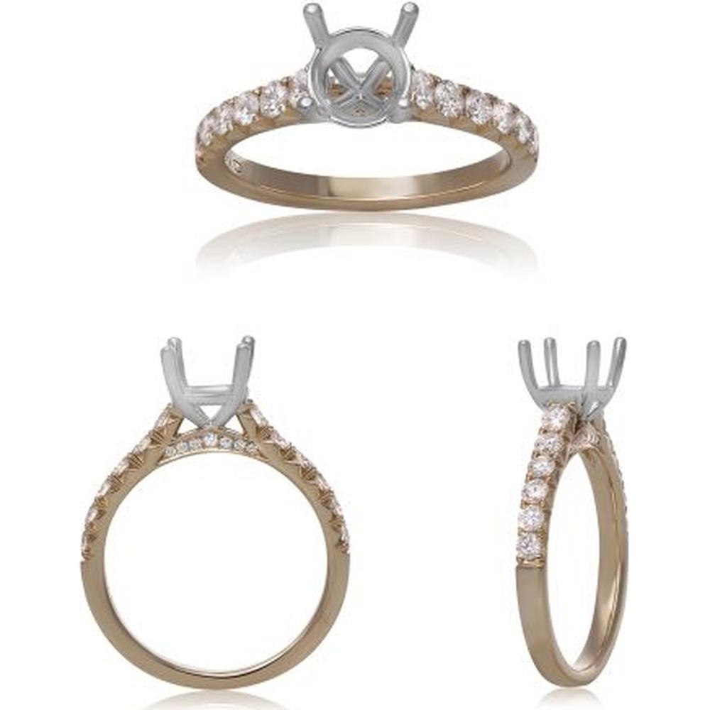 Roman & Jules - 14K Yellow Gold Round Diamond Ring - 0.53 Carat Total Diamond Weight