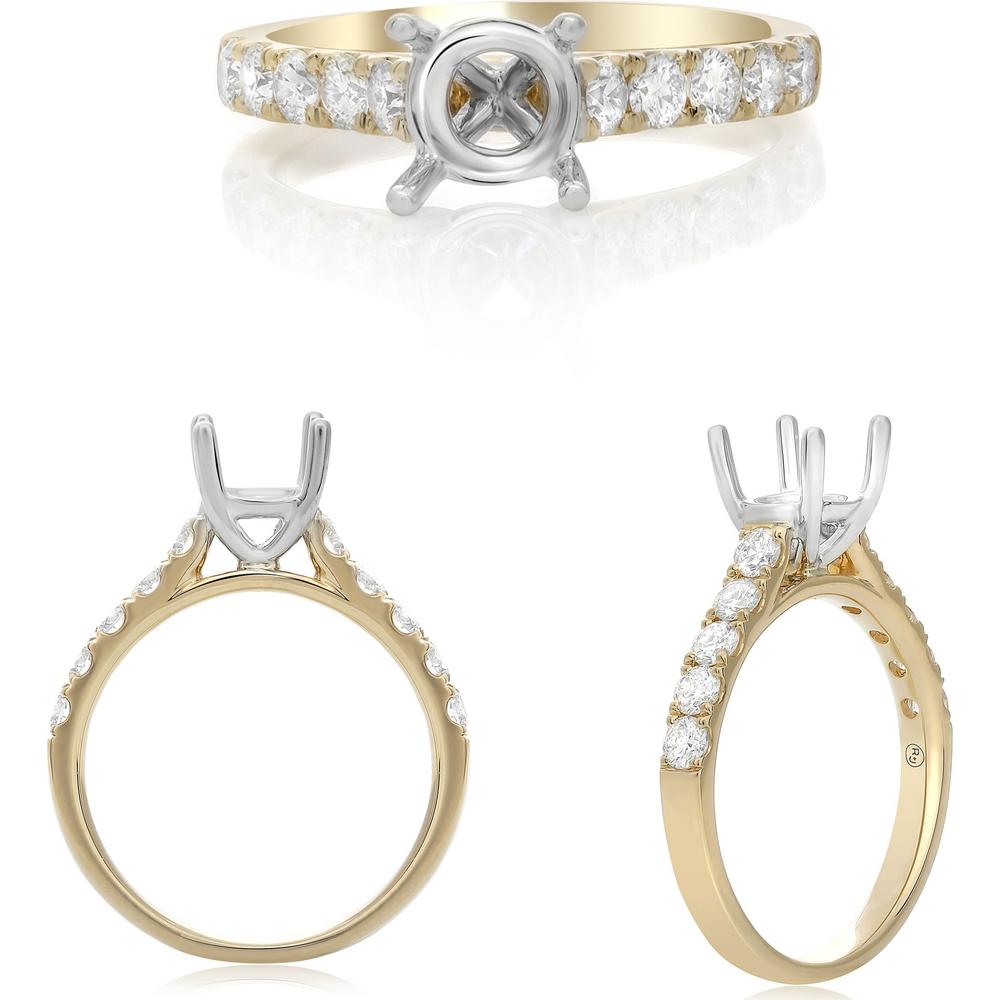 Roman & Jules - 14K Yellow Gold Round Diamond Ring - 0.59 Carat Total Diamond Weight