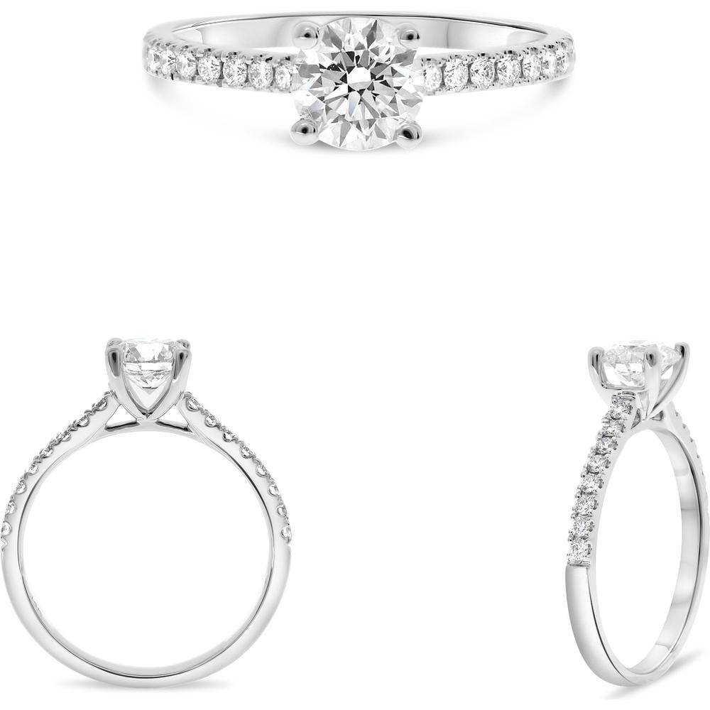 Roman & Jules - 14K Yellow Gold Round Diamond Ring with 0.23 Carat Diamond - Timeless Elegance