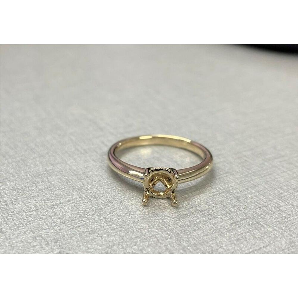 Roman & Jules - 14K Yellow Gold Round Diamond Ring with Hidden Full Halo - 0.05 Carat Total Diamond Weight