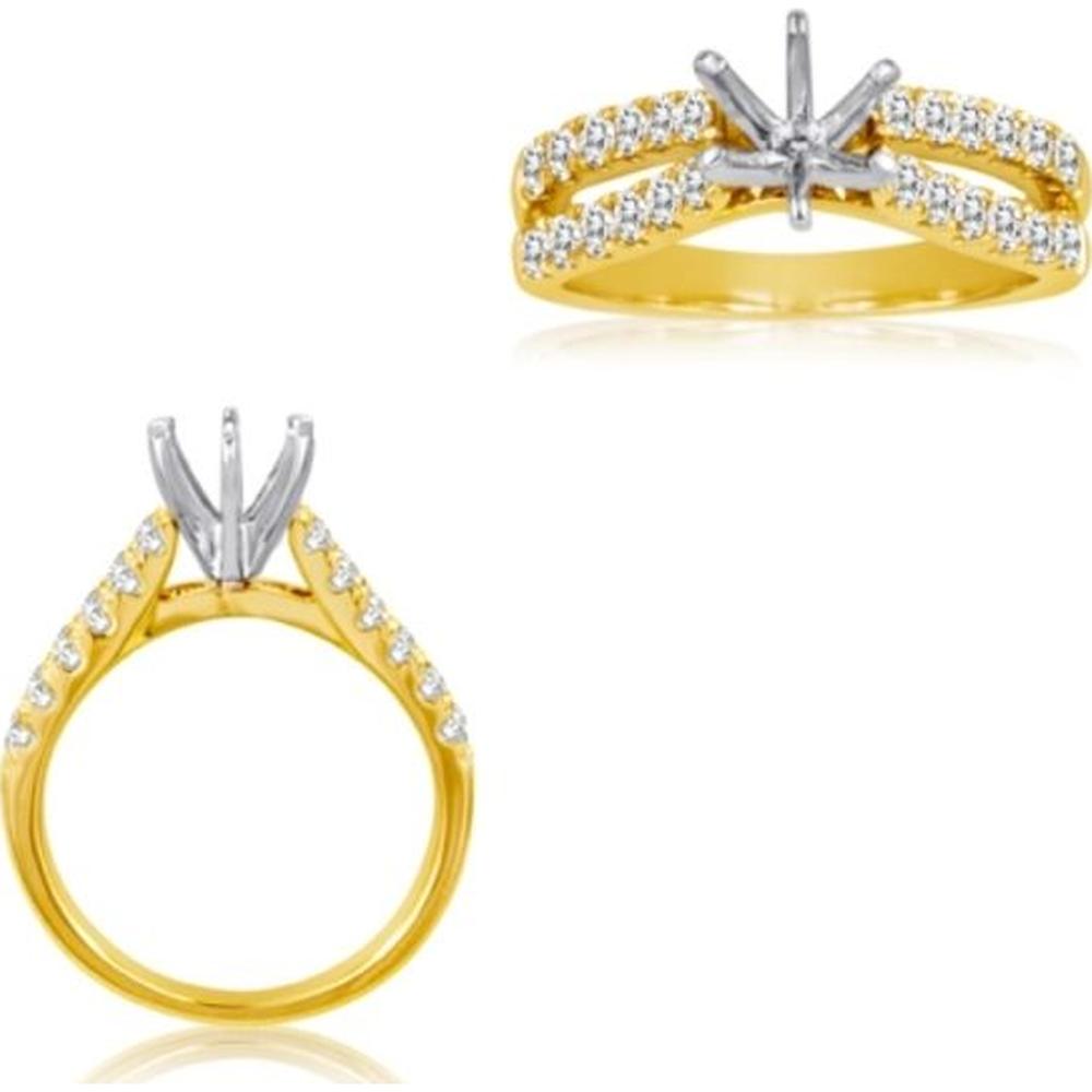 Roman & Jules - 14K Yellow Gold Round Diamond Split Shank Ring - 0.76 Carat Total Diamond Weight