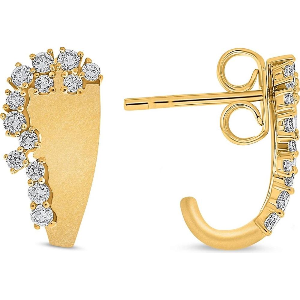 Roman & Jules - 14K Yellow Gold Round Diamond Stud Earrings - 0.45 Carat Total Diamond Weight