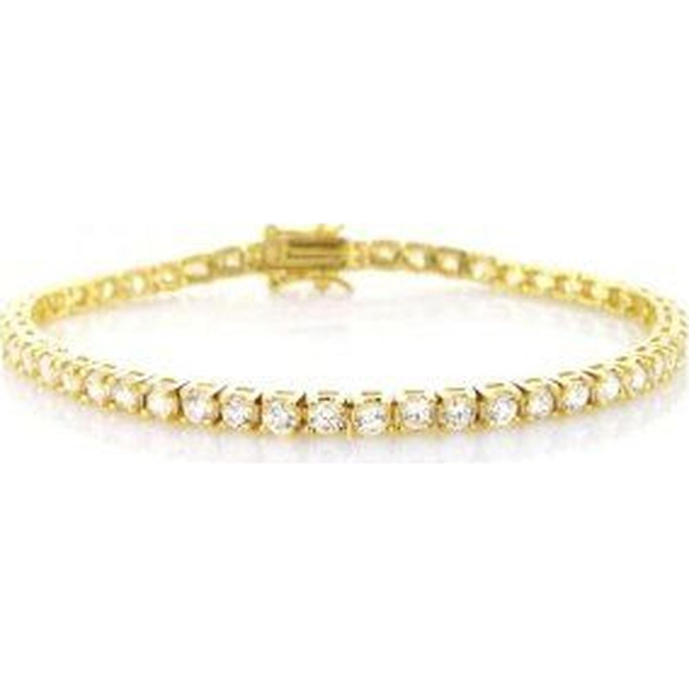 Roman & Jules - 14K Yellow Gold Round Diamond Tennis Bracelet - 1.25 Carat Total Diamond Weight