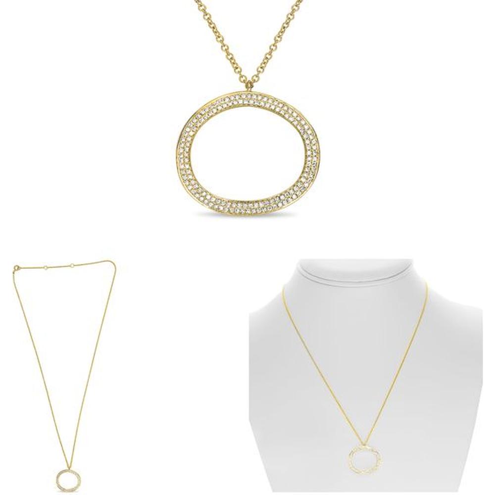 Roman & Jules - 14K Yellow Gold Y-Necklace with 0.27 Carat Round Diamonds in Pave Setting