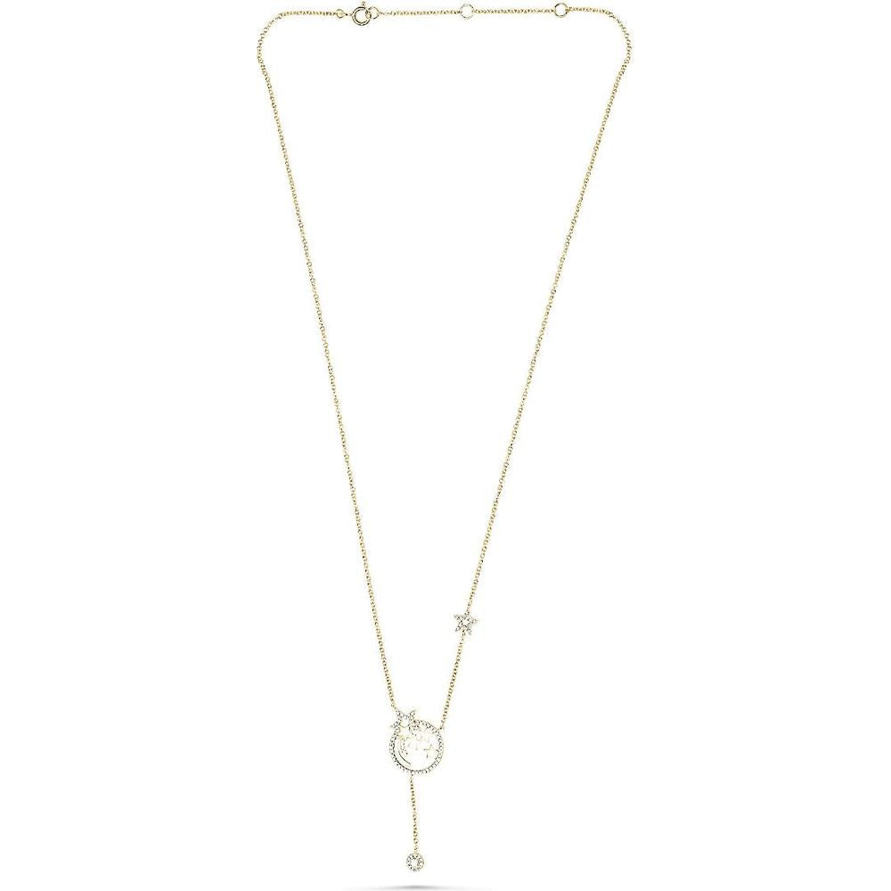 Roman & Jules - 14K Yellow Gold Y Necklace with Round Diamond - 0.23 Carat Total Diamond Weight