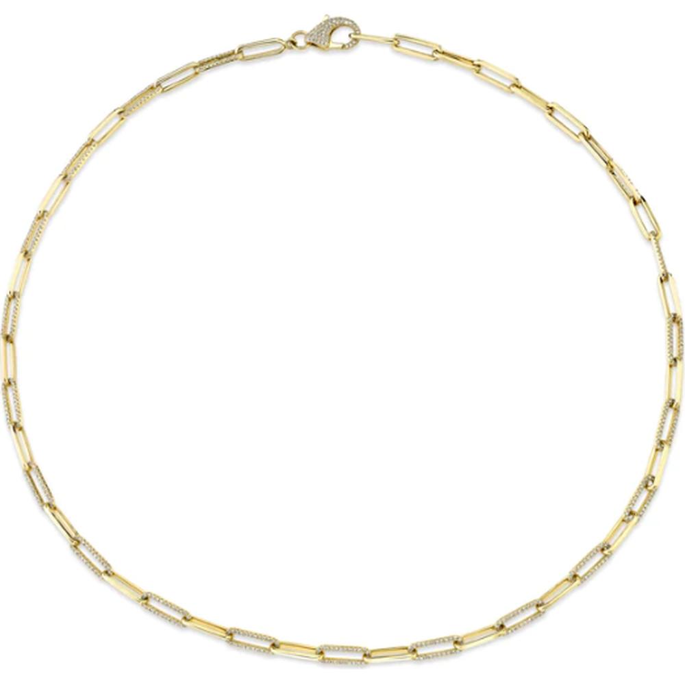 Roman & Jules - 14K Yellow Gold Y-Shaped Necklace with 2.65 Carat Round Diamonds in Micropavé Setting