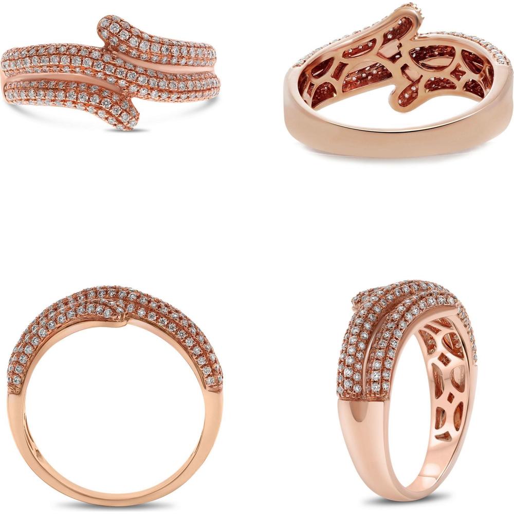 Roman & Jules - 18K Rose Gold Diamond Ring with Prong Set Round Diamonds - 0.55 Carat Total Diamond Weight