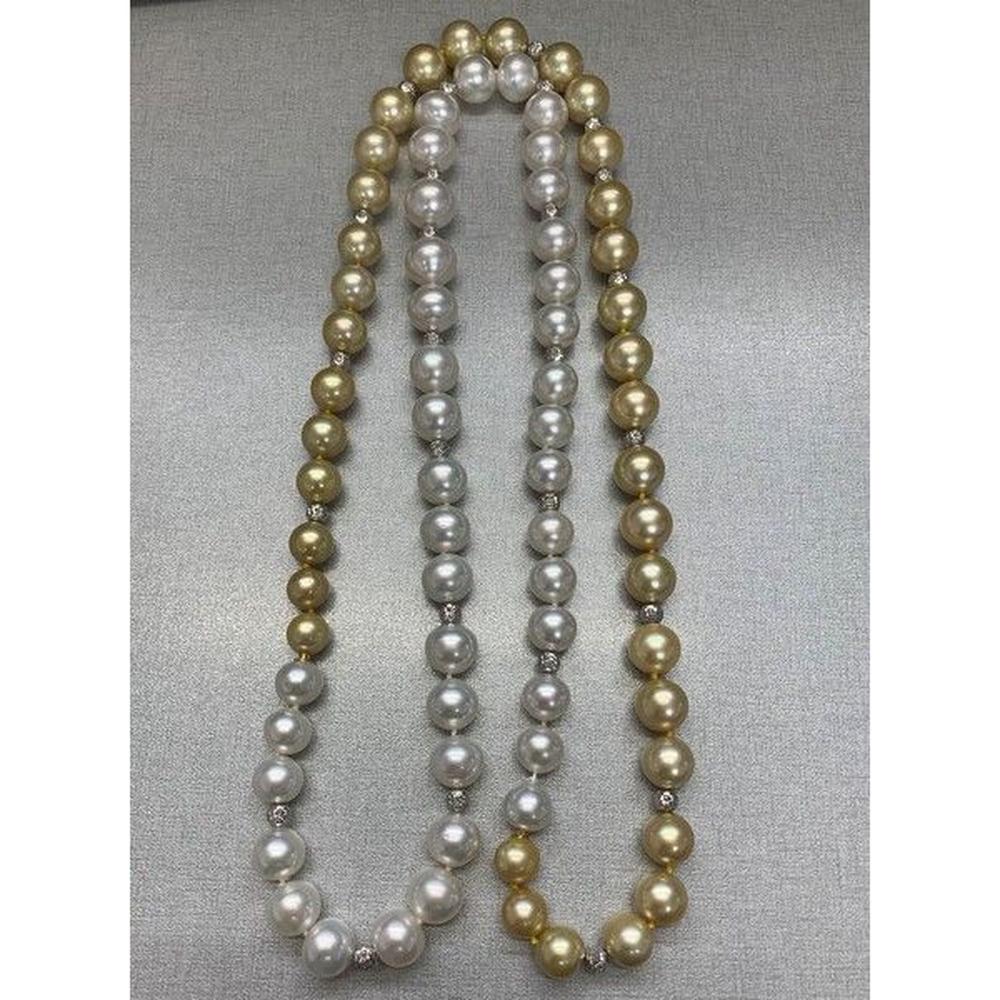 Roman & Jules - 18K White Gold 37" Pearl Necklace with 13-9mm Pearls