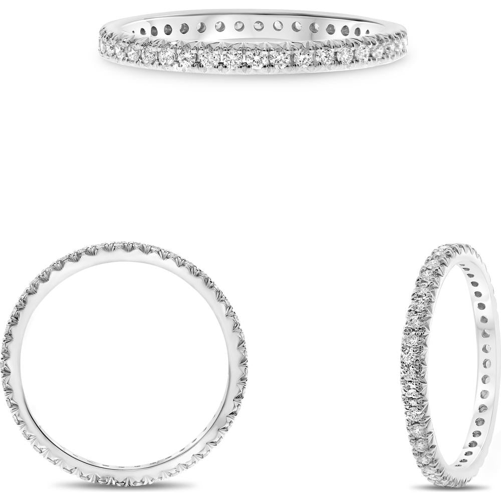 Roman & Jules - 18K White Gold Eternity Band with Round Diamonds - 0.34 Carat Total Diamond Weight