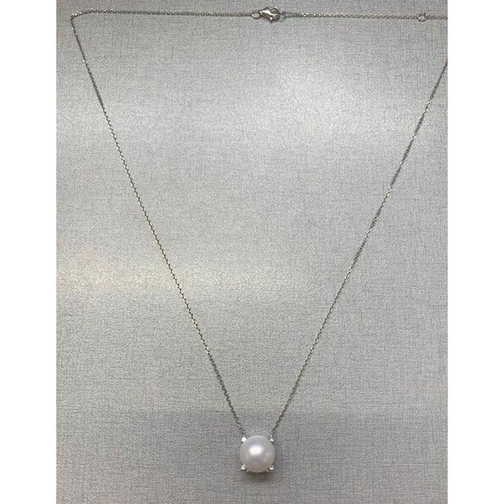 Roman & Jules - 18K White Gold Necklace with 10mm Round Pearl