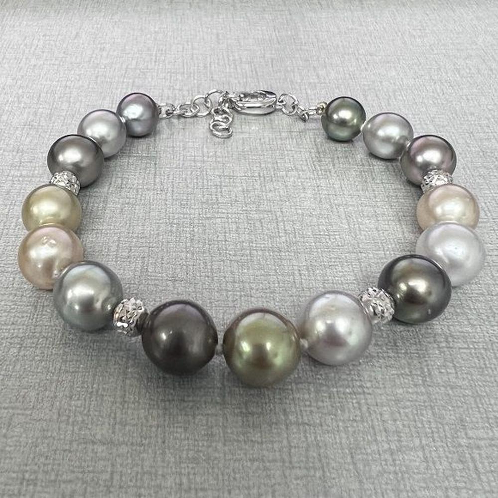 Roman & Jules - 18K White Gold Pearl Bracelet with 9.5-8.5mm Pearls