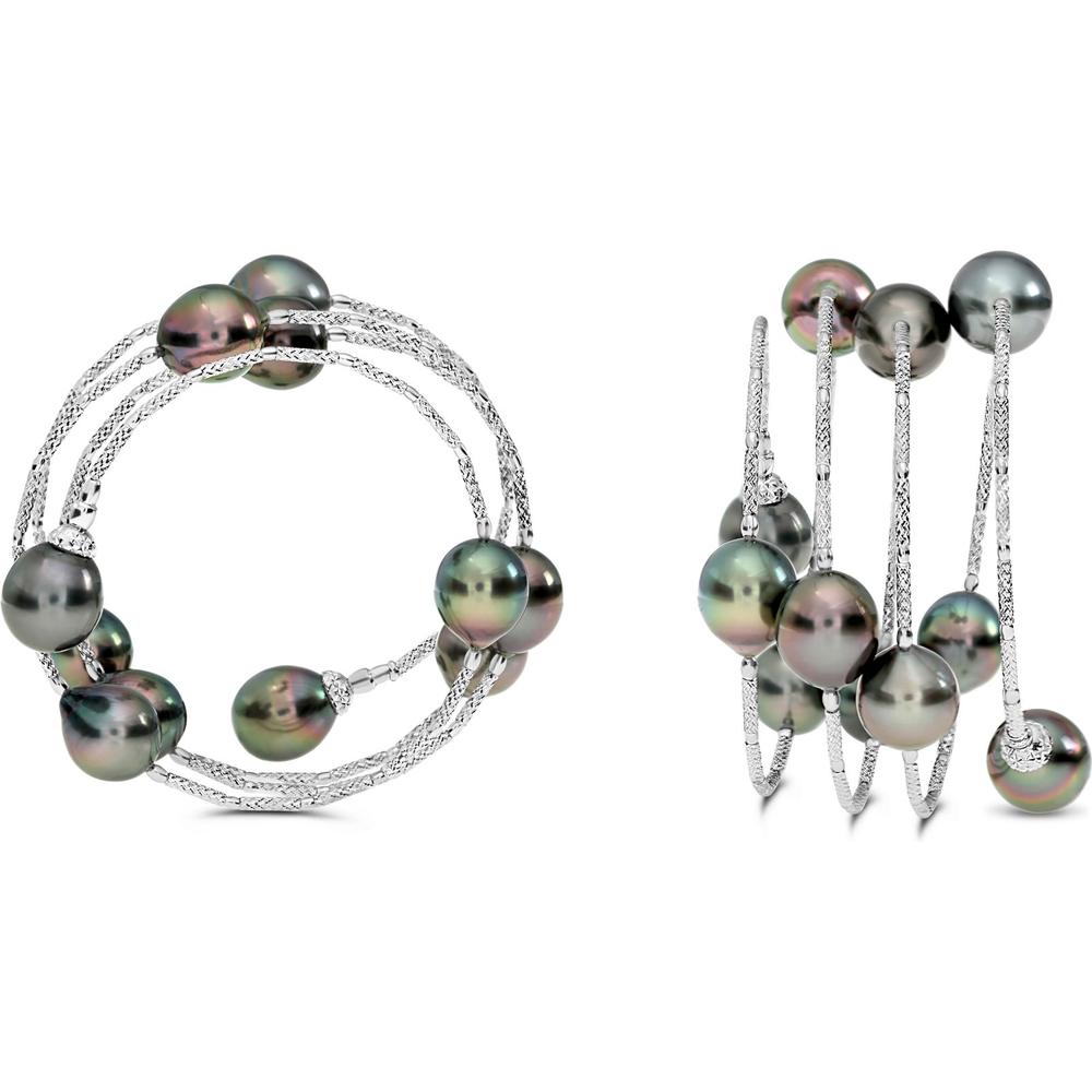 Roman & Jules - 18K White Gold Tahitian Pearl Bracelet - 9.0+mm Pearls