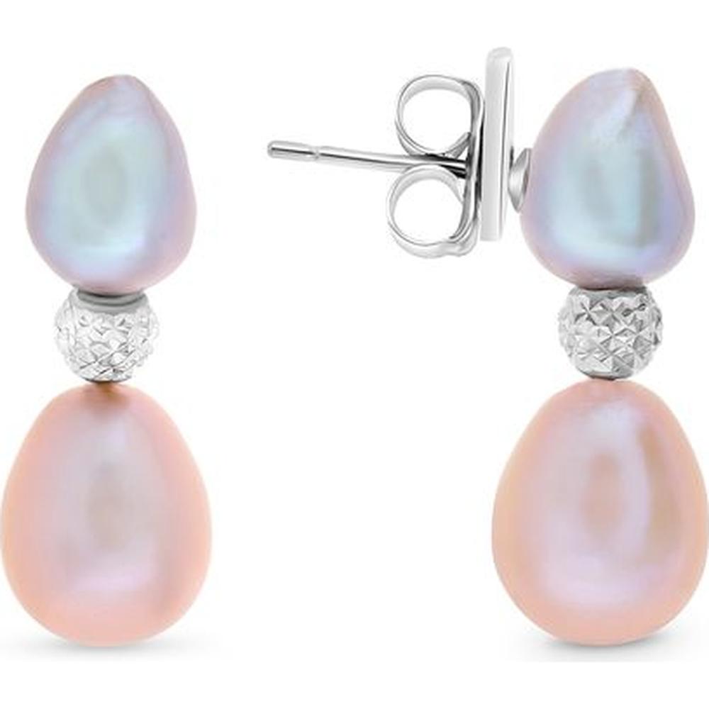 Roman & Jules - 18K White Gold Teardrop Freshwater Pearl Earrings - 11.0-10.0mm Pearls