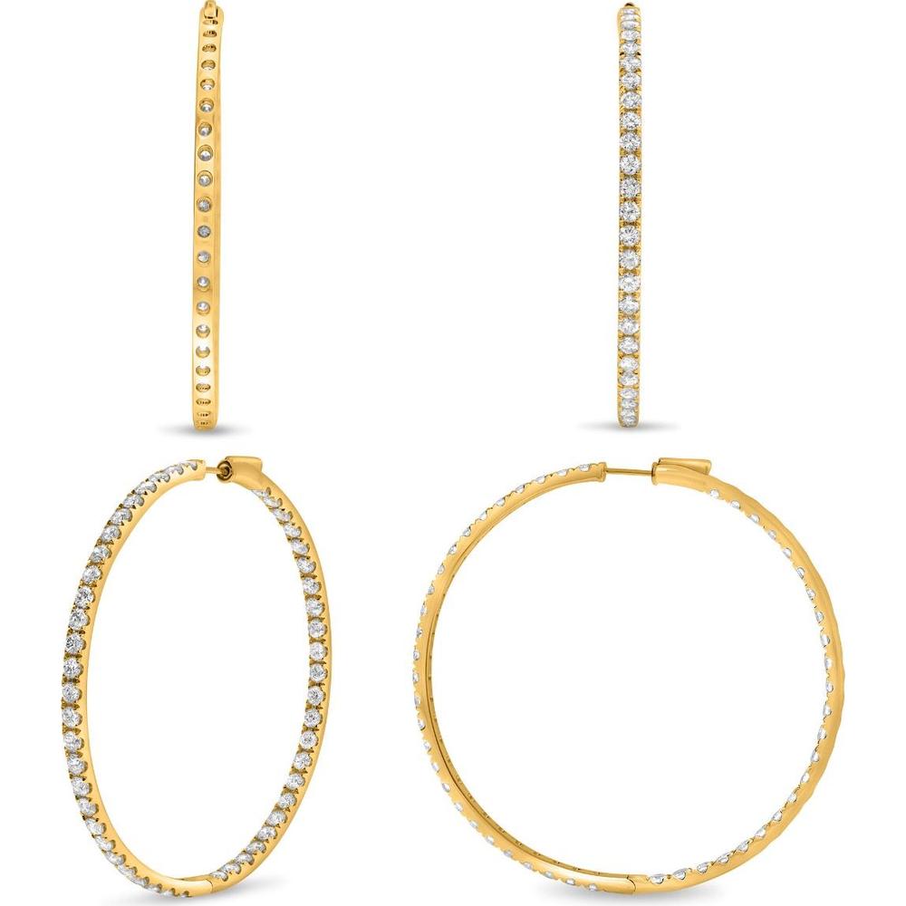 Roman & Jules - 18K Yellow Gold 2-Inch Diamond Hoop Earrings - 7.00 Carat Total Diamond Weight
