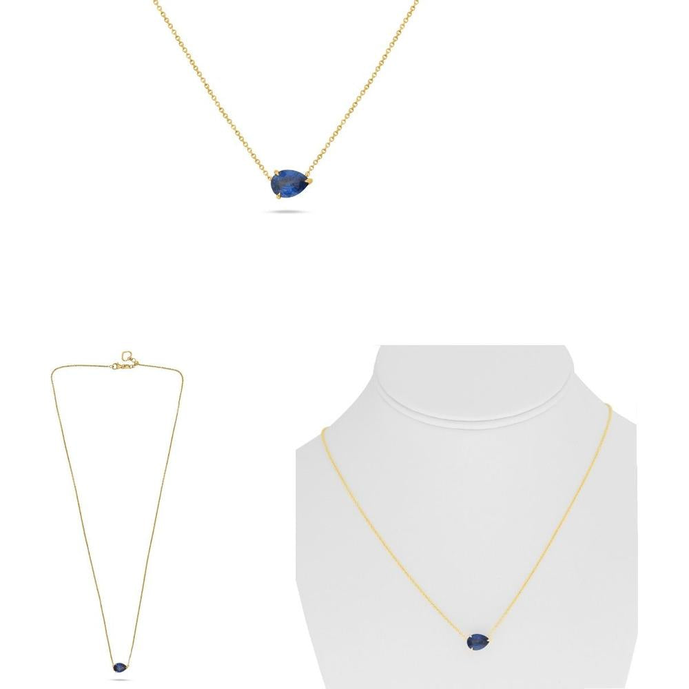 Roman & Jules - 18K Yellow Gold Pear-Shaped Sapphire Necklace - 1.72 Carat Sapphire