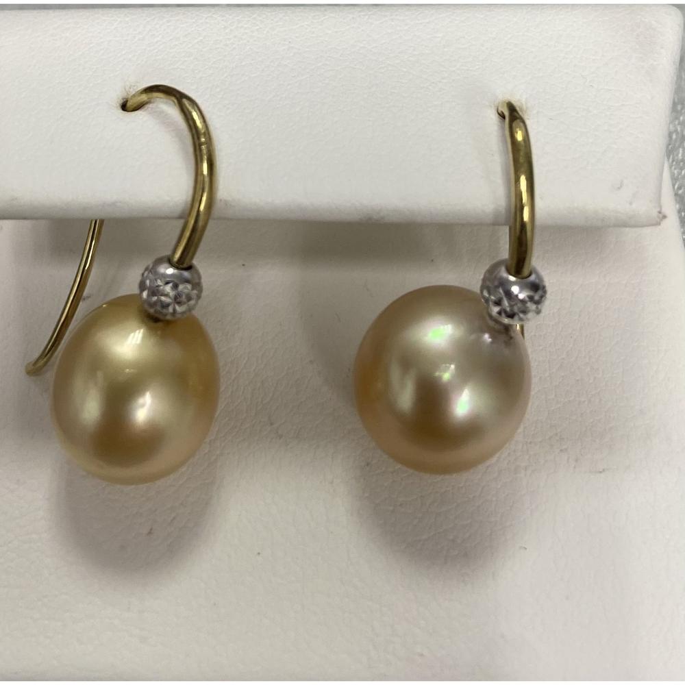Roman & Jules - 18K Yellow Gold Pearl Hoop Earrings with 11mm Pearls - Luxury Fine Jewelry