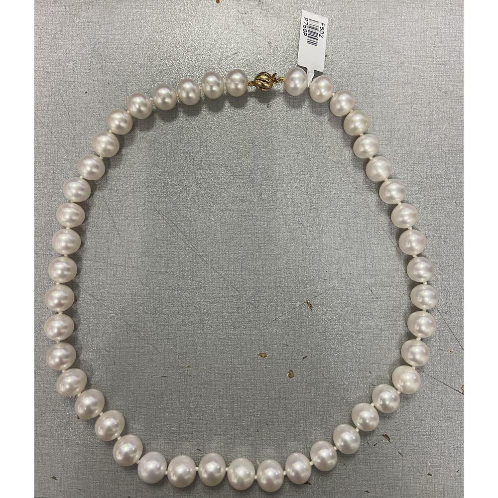 Roman & Jules - 18K Yellow Gold Pearl Necklace with 42 Perfectly Matched Pearls - 10.5-9.5mm Size Range
