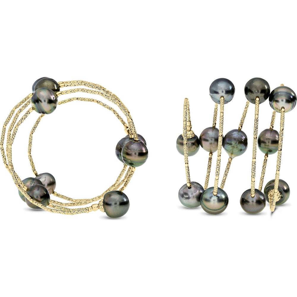 Roman & Jules - 18K Yellow Gold Tahitian Pearl Bracelet with 9.0+mm Pearls
