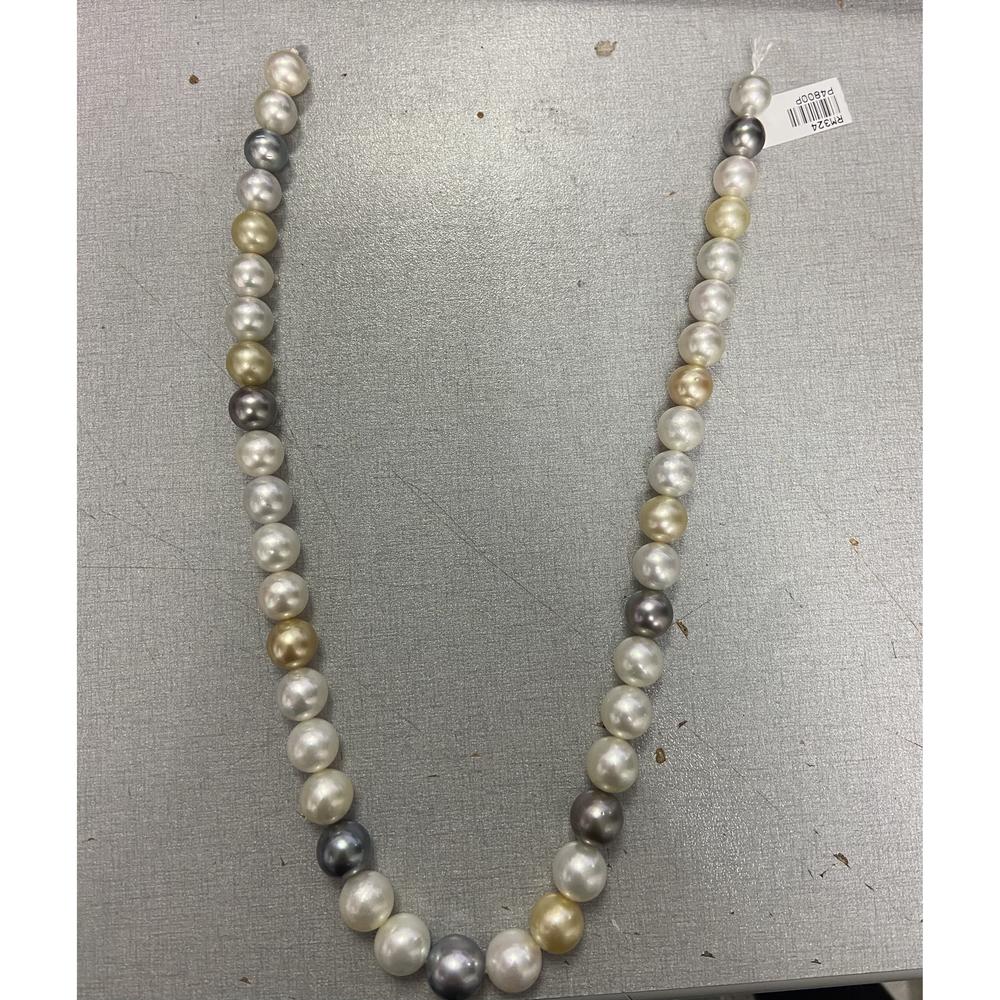 Roman & Jules - Multicolor Cultured Pearl Graduated Necklace with 11.7-9.0mm Pearls