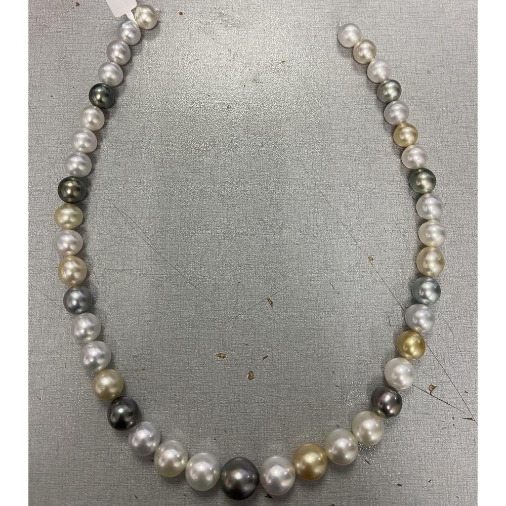 Roman & Jules - Multicolor Cultured Pearl Strand Necklace with 12.0-9.0mm Pearls