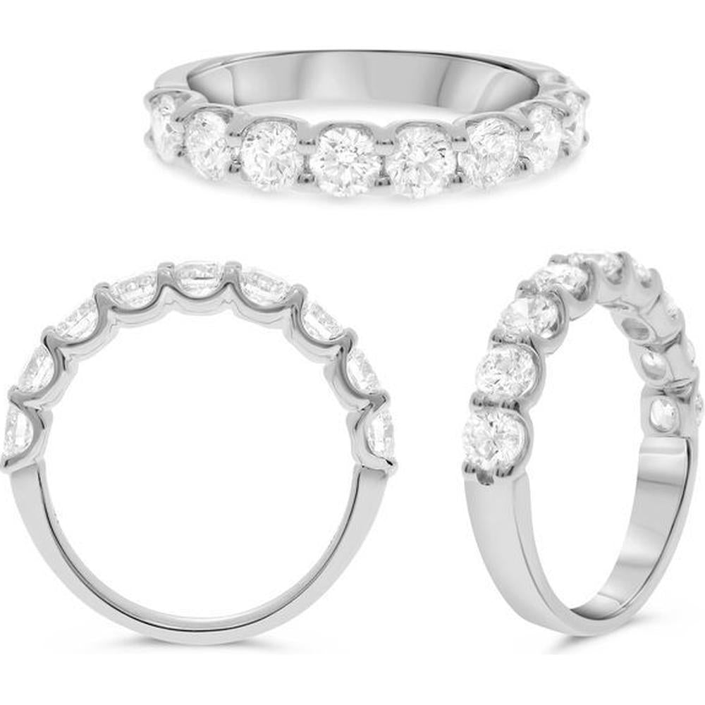 Roman & Jules - Platinum Band with 1.50 Carat Round Diamonds in Shared U-Prong Setting