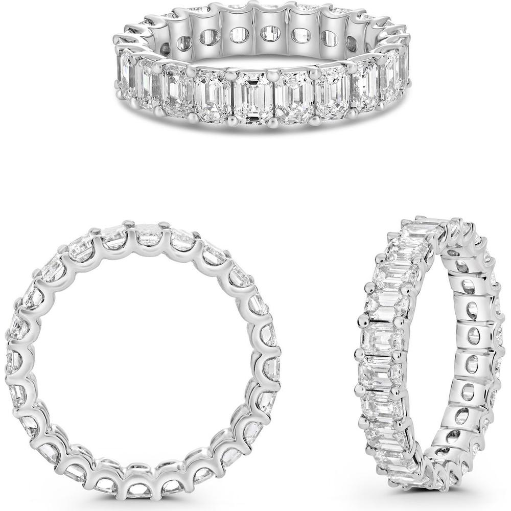 Roman & Jules - Platinum Emerald Cut Diamond Eternity Band - 5.14 Carat Total Diamond Weight