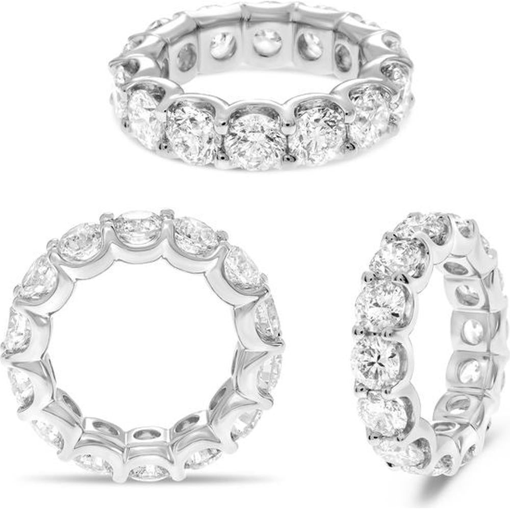 Roman & Jules - Platinum Eternity Band with 7.42 Carat Round Brilliant Diamonds - Shared Prong Setting