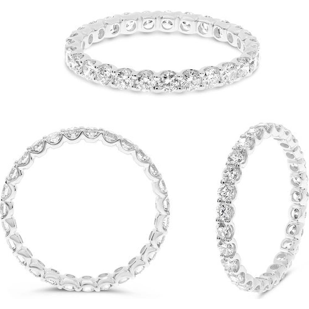 Roman & Jules - Platinum Eternity Band with Shared U-Prong Set Round Diamonds - 1.05 Carat Total Diamond Weight