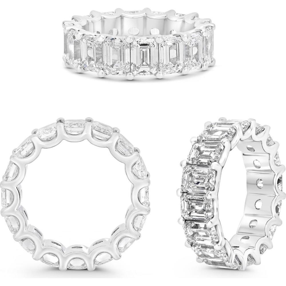 Roman & Jules - Platinum Eternity Ring with Emerald Cut Diamonds - 8.11 Carat Total Diamond Weight