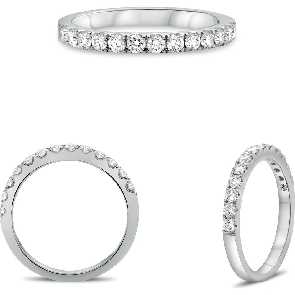 Roman & Jules - Platinum Micropavé Round Diamond Band with 0.50 Carat Total Diamond Weight