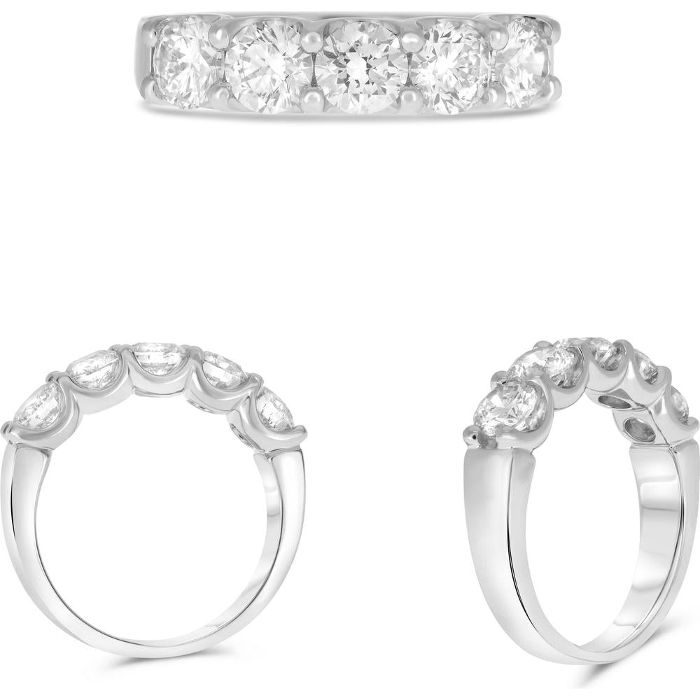 Roman & Jules - Platinum Shared-Prong Band with Round Diamonds - 2.00 Carat Total Diamond Weight