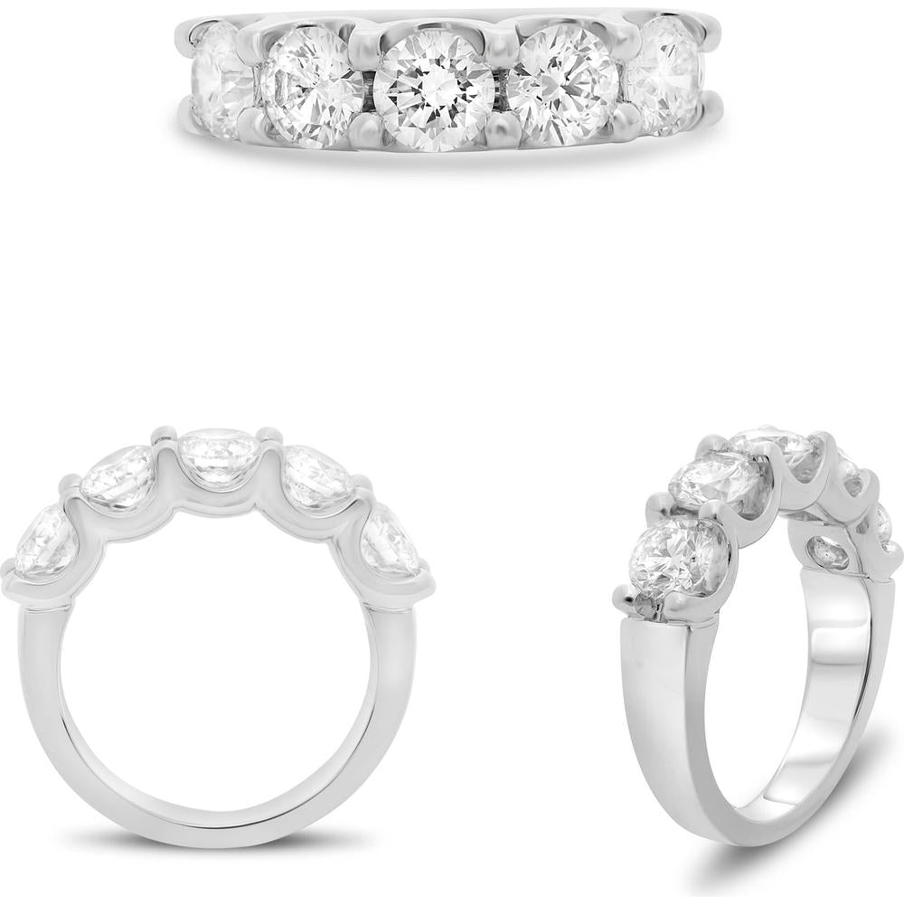 Roman & Jules - Platinum Shared-Prong Band with Round Diamonds - 2.14 Carat Total Diamond Weight
