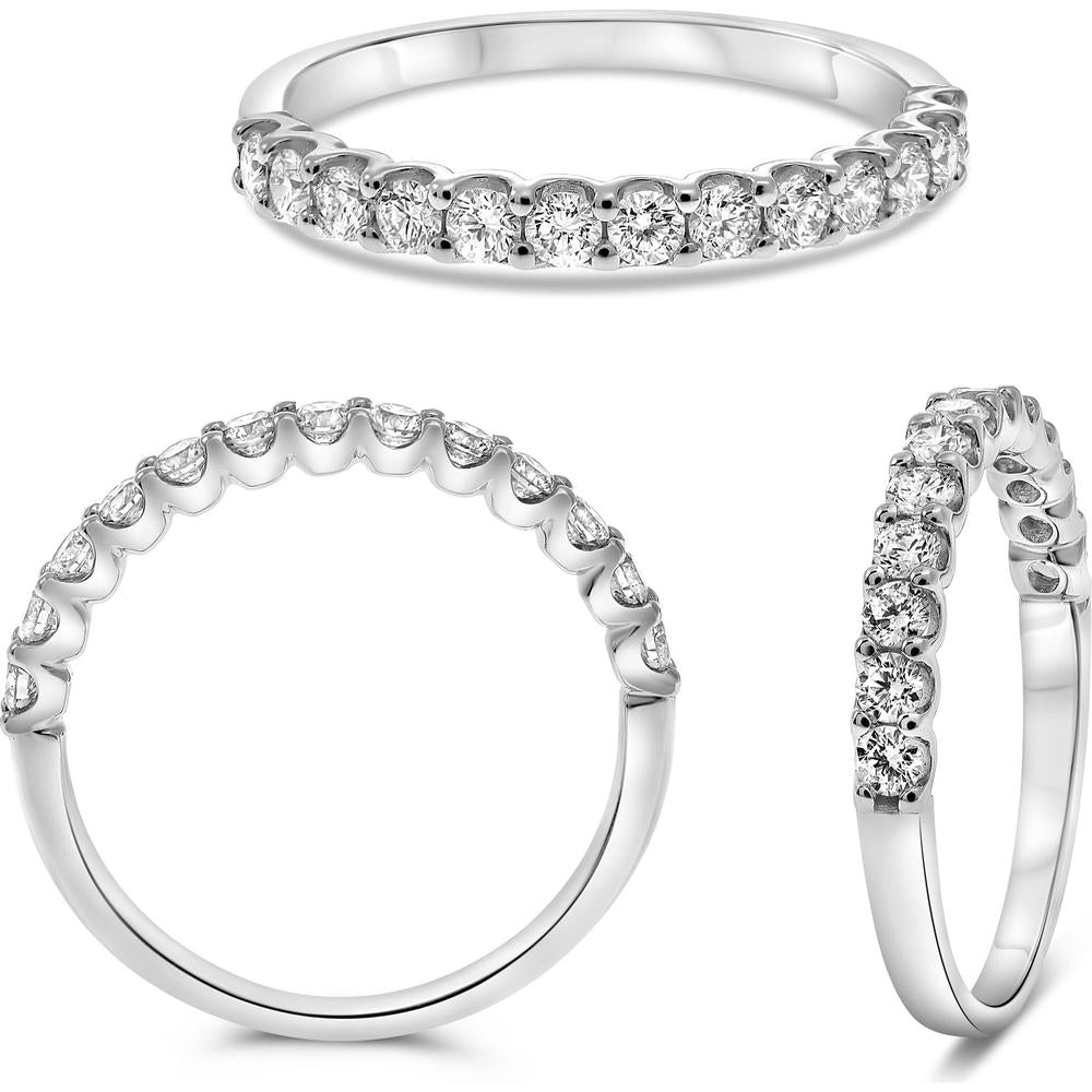 Roman & Jules - Platinum Shared U-Prong Ring with 0.50 Carat Round Diamonds