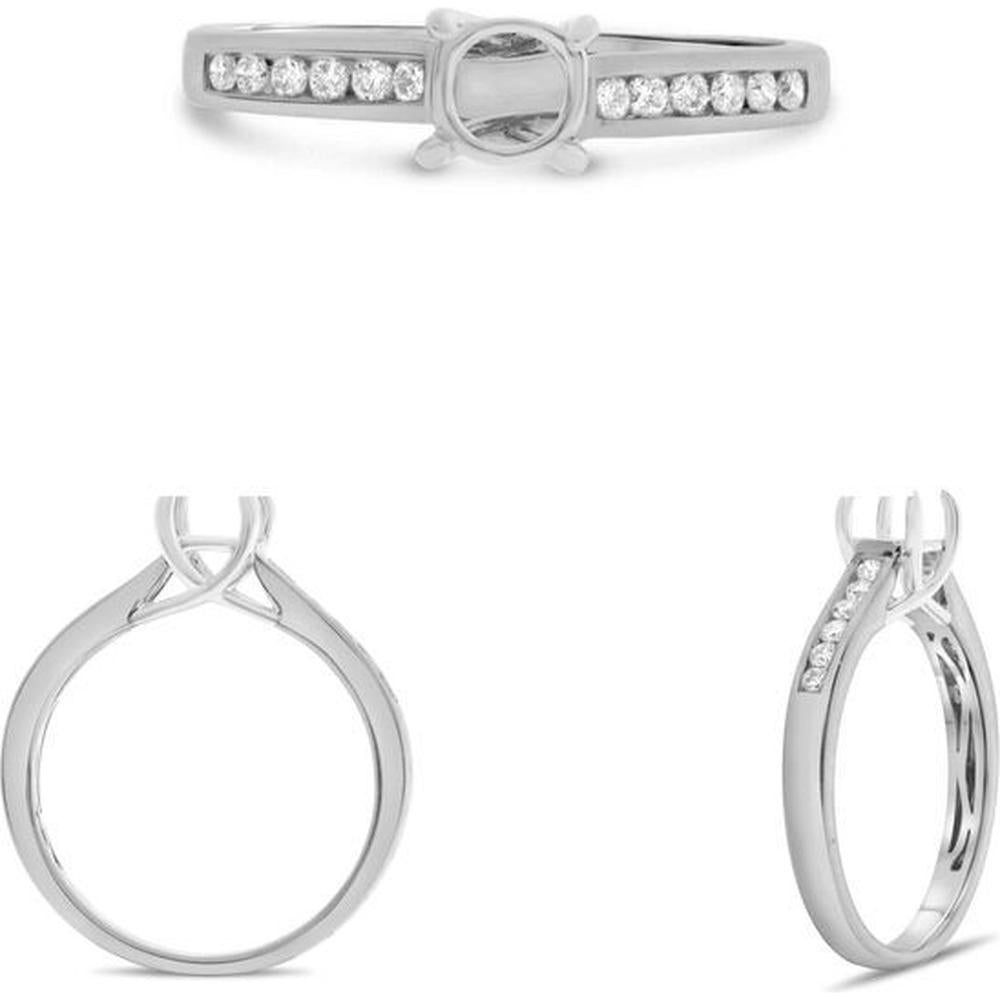 Roman & Jules - Platinum Trellis Ring with Channel-Set Round Diamonds - 0.23 Carat Total Diamond Weight