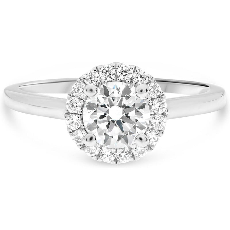 Roman & Jules 14K White Gold Classic Halo Engagement Setting with Round Diamond Accents