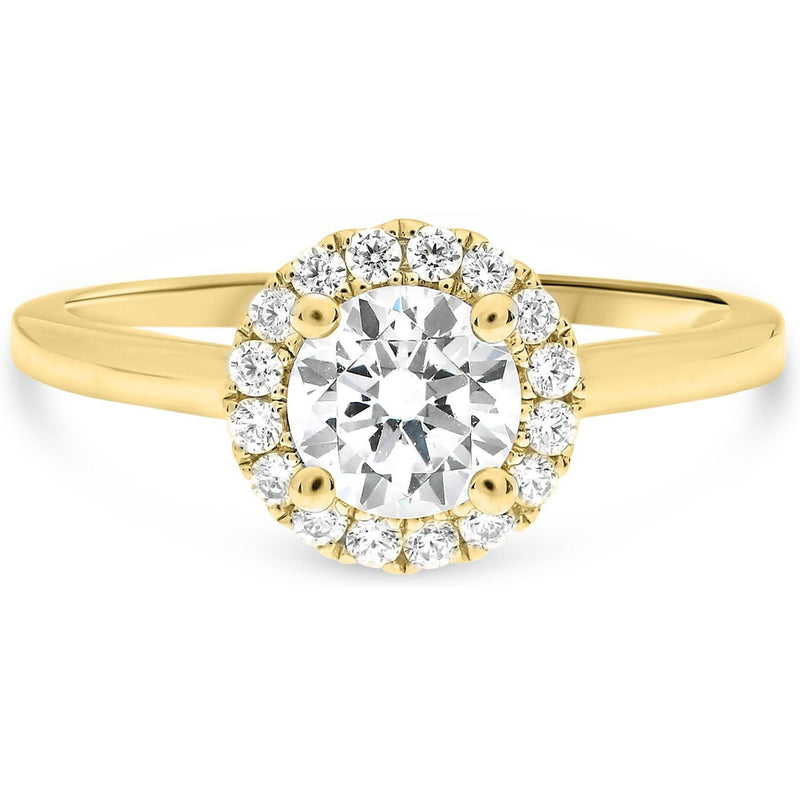 Roman & Jules 14K White Gold Classic Halo Engagement Setting with Round Diamond Accents