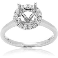 Roman & Jules 14K White Gold Classic Halo Engagement Setting with Round Diamond Accents